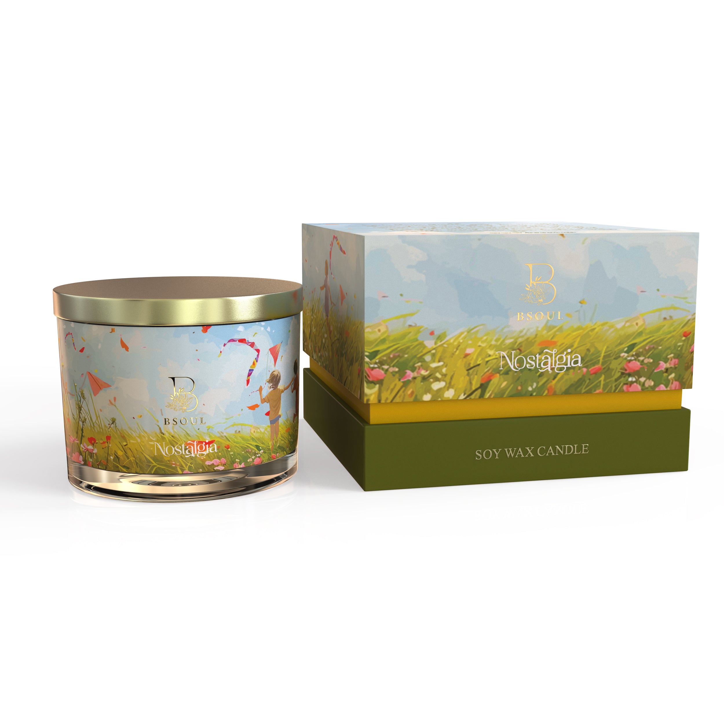3 Wick Glass with Lid